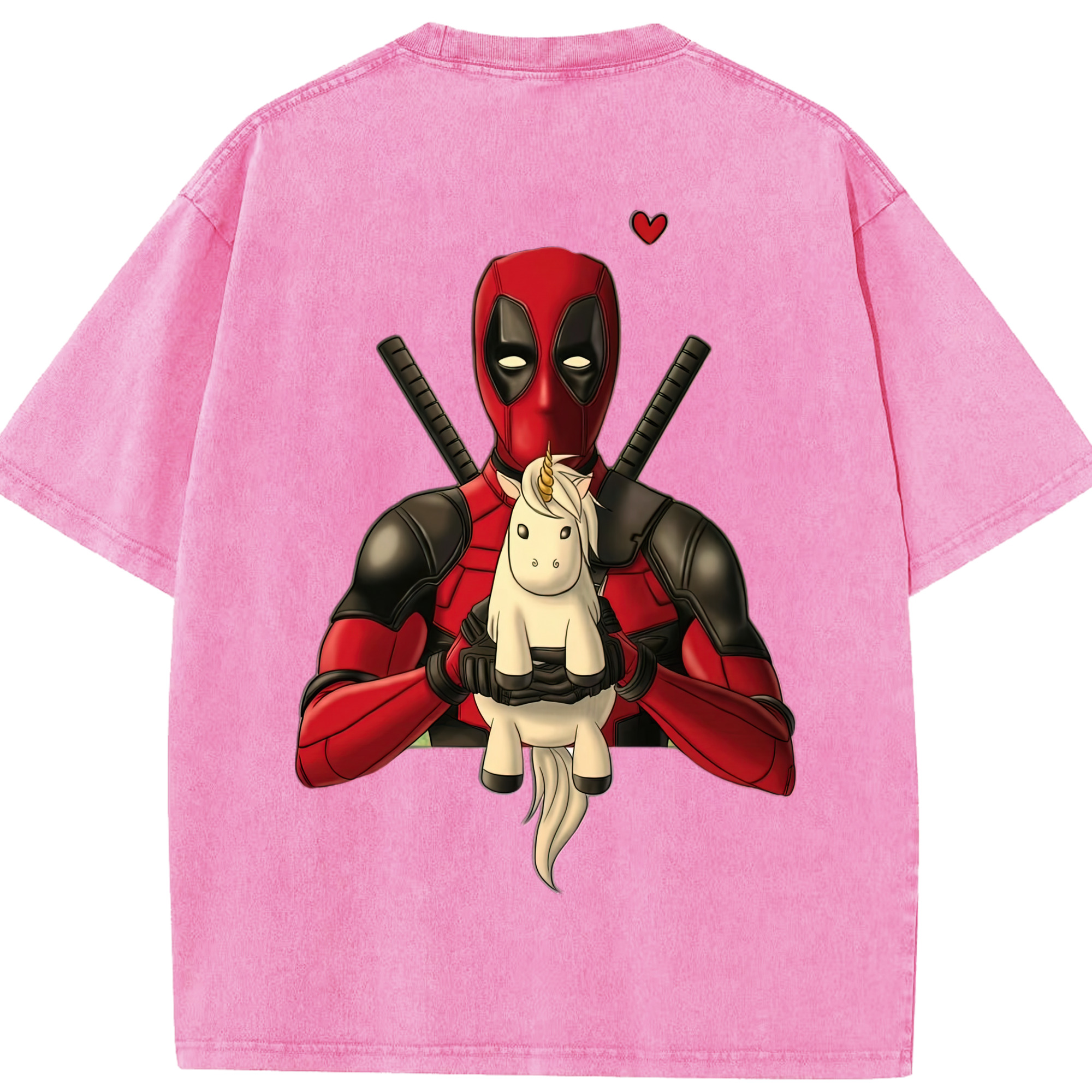 （画像用） Deadpool デッドプール 綿100% ヴィンテージ風 半袖Tシャツ（背面プリント）